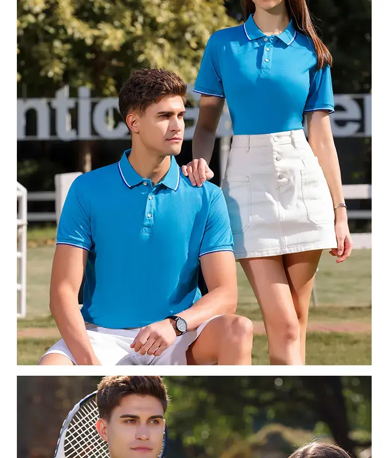 Men Grey Polo Shirt 100% Cotton Summer Ice Silk — feature 27