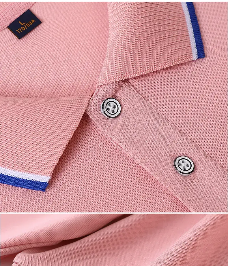 Men Grey Polo Shirt 100% Cotton Summer Ice Silk — feature 36