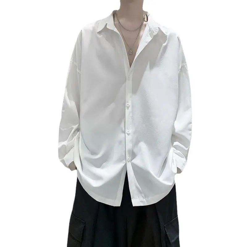 Black Long Sleeve Shirt for Men Autumn Winter Style