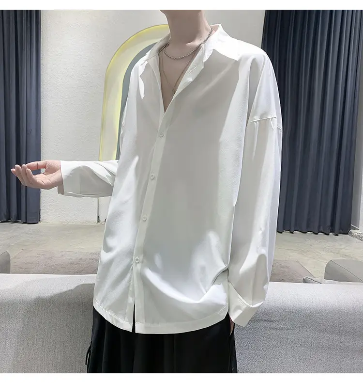 Black Long Sleeve Shirt for Men Autumn Winter Style — feature 11