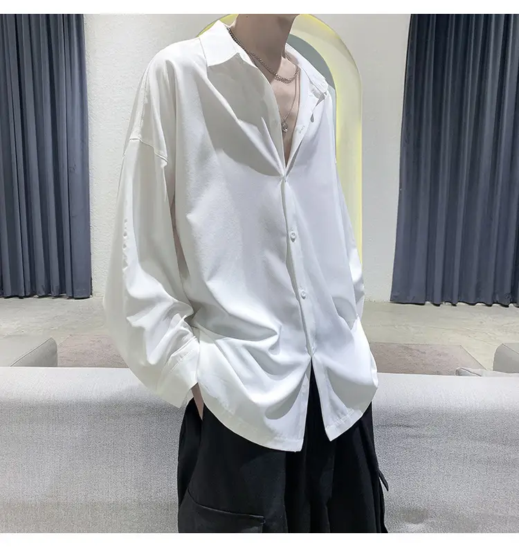 Black Long Sleeve Shirt for Men Autumn Winter Style — feature 12