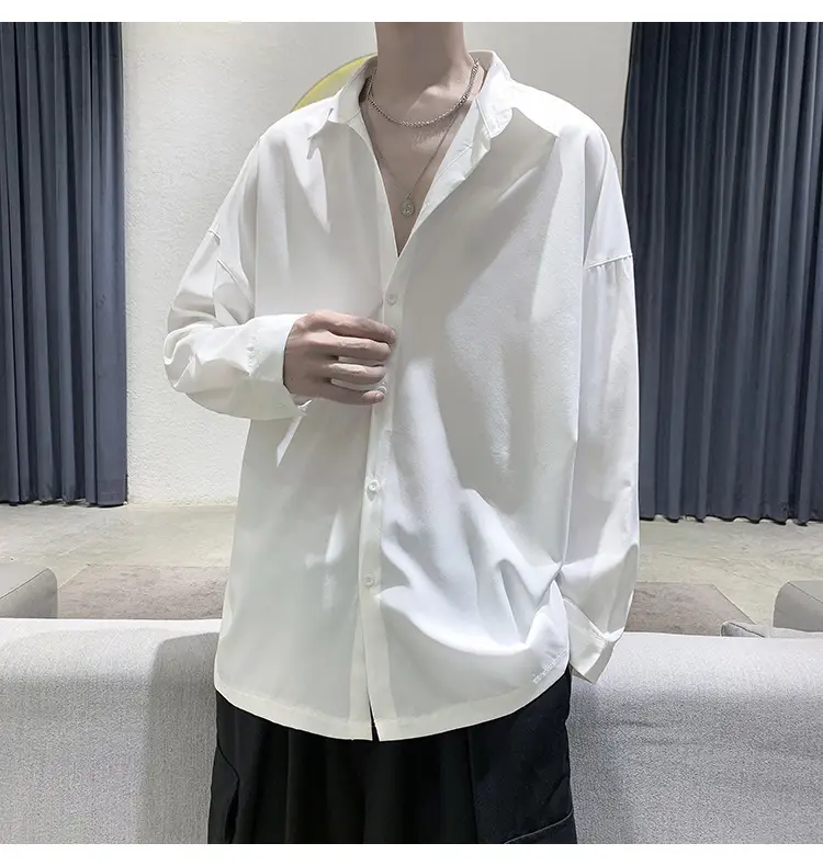 Black Long Sleeve Shirt for Men Autumn Winter Style — feature 13