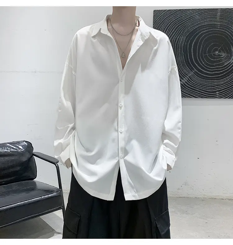 Black Long Sleeve Shirt for Men Autumn Winter Style — feature 14