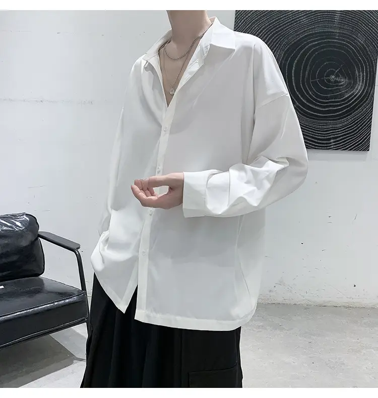 Black Long Sleeve Shirt for Men Autumn Winter Style — feature 15
