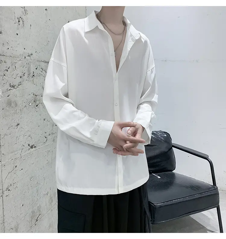 Black Long Sleeve Shirt for Men Autumn Winter Style — feature 17