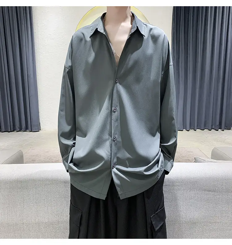 Black Long Sleeve Shirt for Men Autumn Winter Style — feature 20