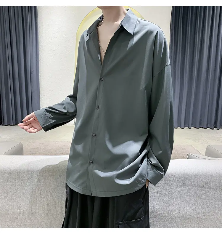 Black Long Sleeve Shirt for Men Autumn Winter Style — feature 21