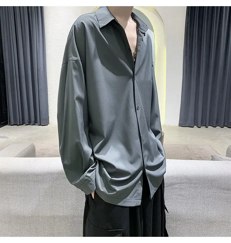 Black Long Sleeve Shirt for Men Autumn Winter Style — feature 22