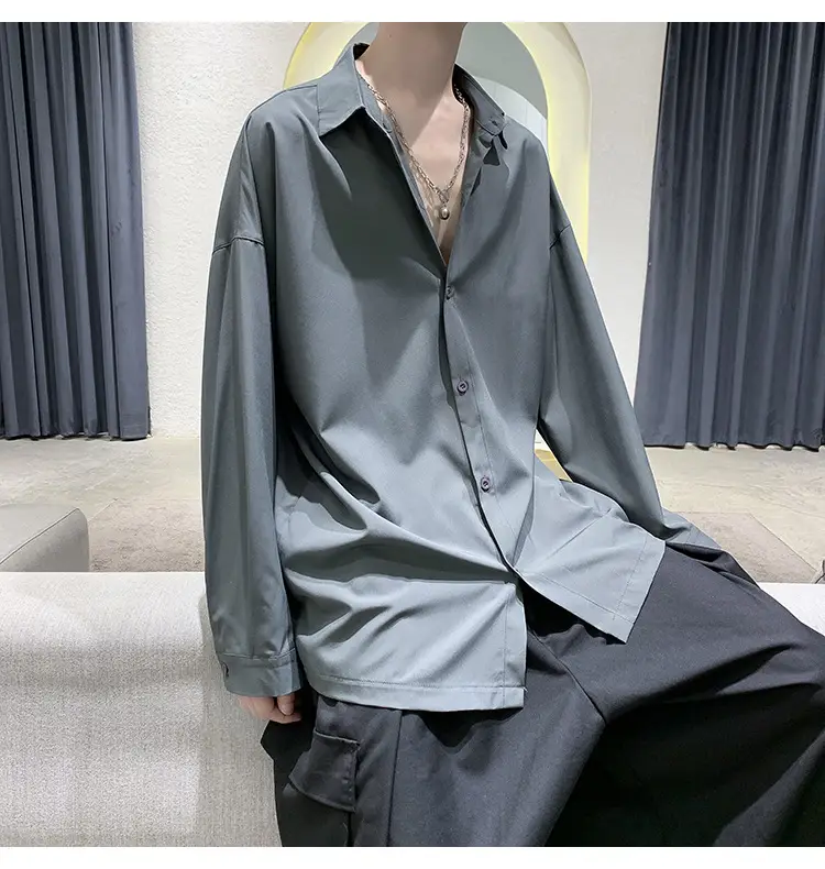 Black Long Sleeve Shirt for Men Autumn Winter Style — feature 23