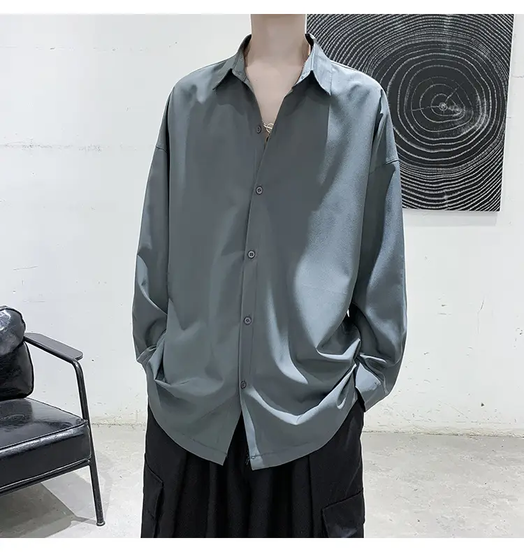 Black Long Sleeve Shirt for Men Autumn Winter Style — feature 24