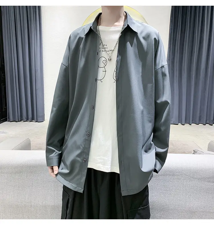 Black Long Sleeve Shirt for Men Autumn Winter Style — feature 26