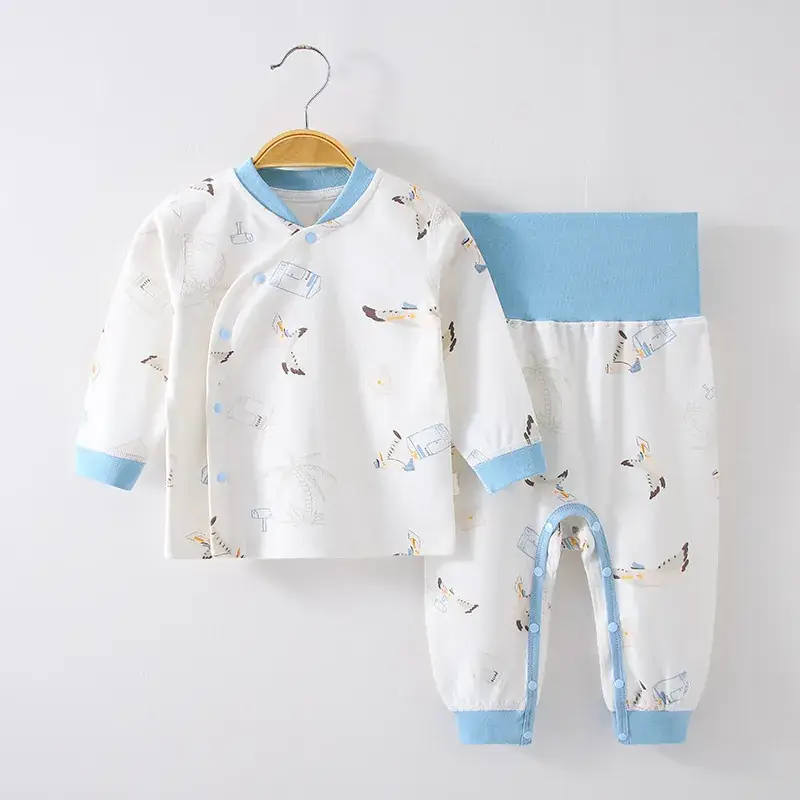 Baby No-Take-Off Pajamas Set White Brown Bear Print - Image 10
