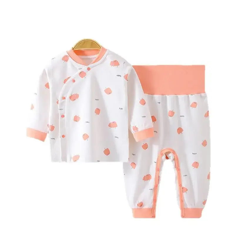 Baby No-Take-Off Pajamas Set White Brown Bear Print - Image 12