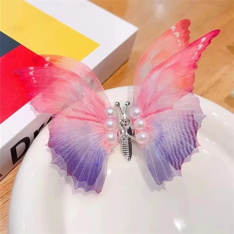 Fairy Gradient Butterfly Hairpin for Girls - Image 4