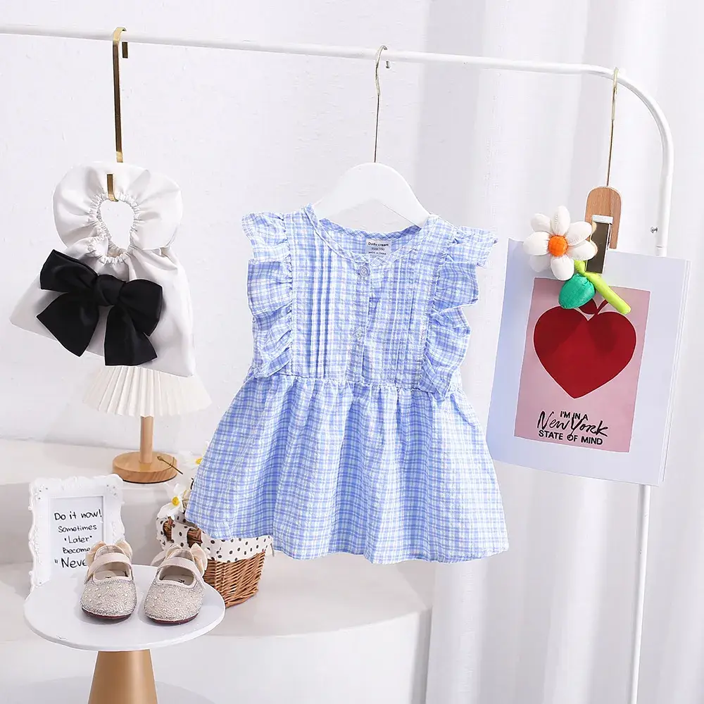 Korean Style Girls Pleated Plaid Shirt Cotton 2025 - Image 8