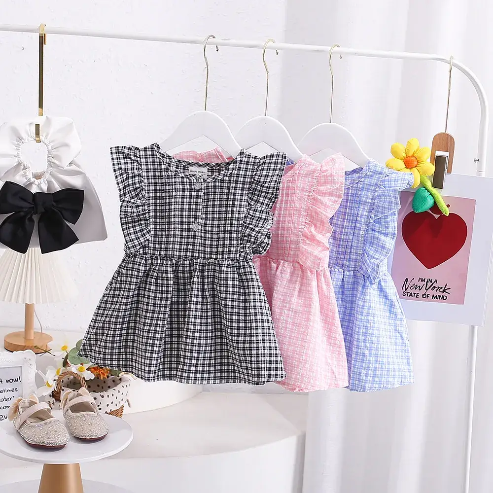 Korean Style Girls Pleated Plaid Shirt Cotton 2025 — feature 3
