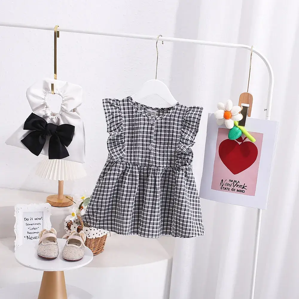 Korean Style Girls Pleated Plaid Shirt Cotton 2025 — feature 4