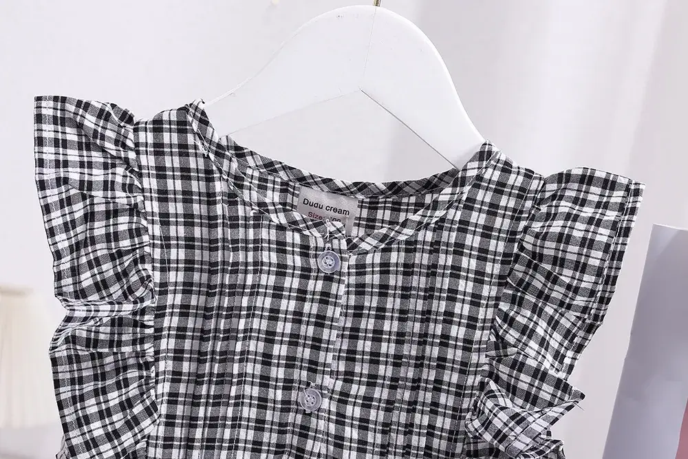 Korean Style Girls Pleated Plaid Shirt Cotton 2025 — feature 6