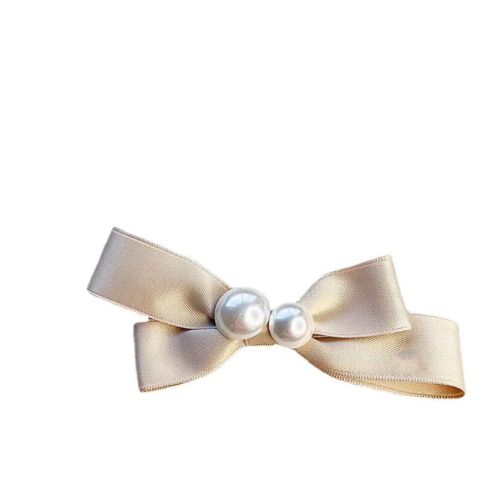 Summer Black Pearl Bow Hairpin for Women