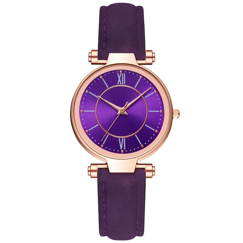 Women's Rose Gold Analog Watch with Blue Dial & Black Strap - Image 3
