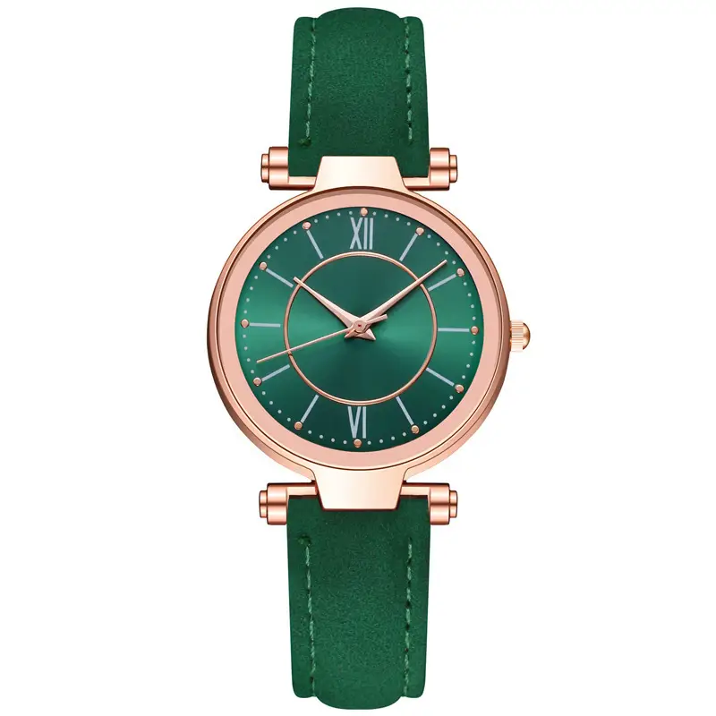 Women's Rose Gold Analog Watch with Blue Dial & Black Strap - Image 4