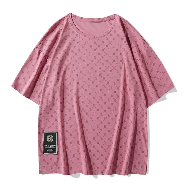 White Printed Loose Fit T-Shirt for Men Women Plus Size - Image 5