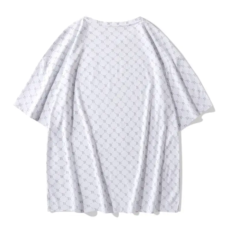 White Printed Loose Fit T-Shirt for Men Women Plus Size - Image 6