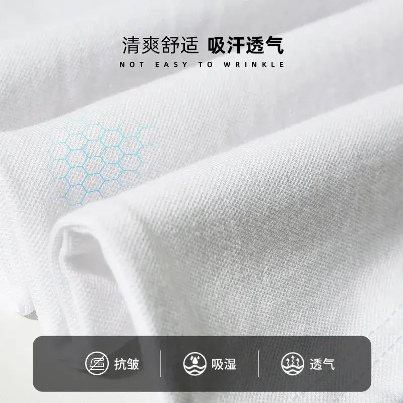 Children's Pure White Polo Shirt Primary School Boys Girls Cotton Lapel - Image 6