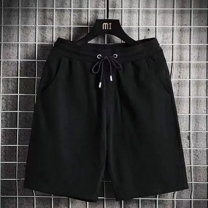 Men's Grey Cotton Drawstring Shorts Large - Image 4