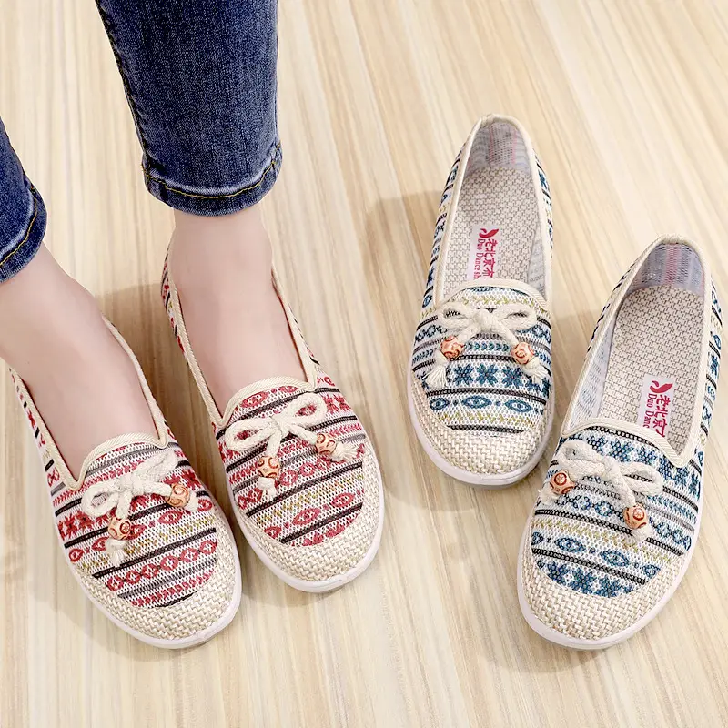 Spring New Old Beijing Cloth Shoes Women's Net Shoes Soft Sole Lazy Shoes Canvas Foreign Trade Shoes Fisherman Shoes Korean Style - Image 4