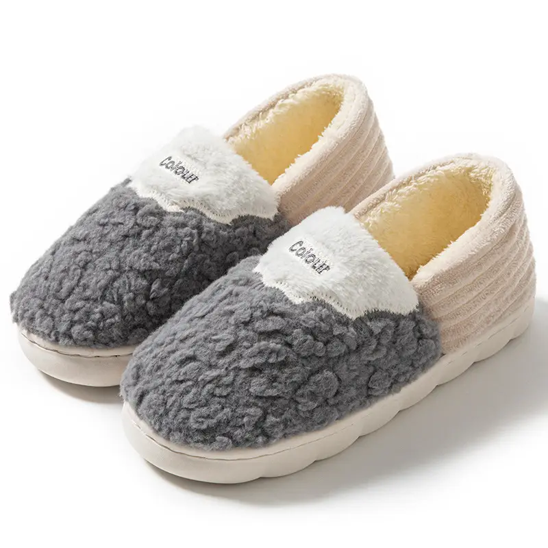 Cotton slippers winter covered heel indoor home bowknot women's warm fleece-lined household wool cotton shoes women's outer wear winter - Image 5
