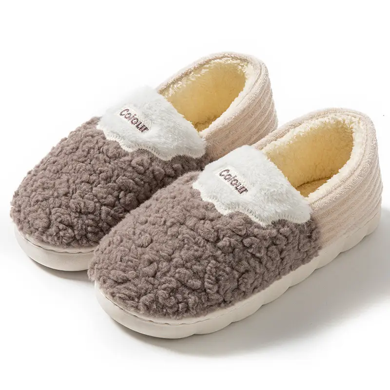 Cotton slippers winter covered heel indoor home bowknot women's warm fleece-lined household wool cotton shoes women's outer wear winter - Image 6