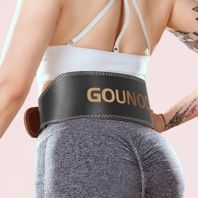 Men Women Squat Deadlift Belt Pu Leather Black — feature 10