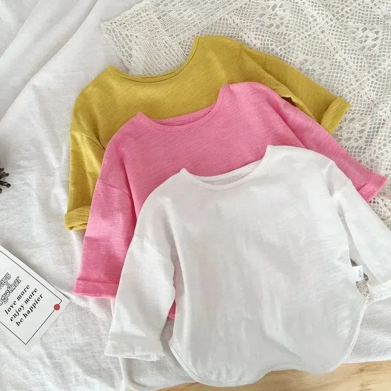 Pink Cotton Round Neck T-Shirt for Kids