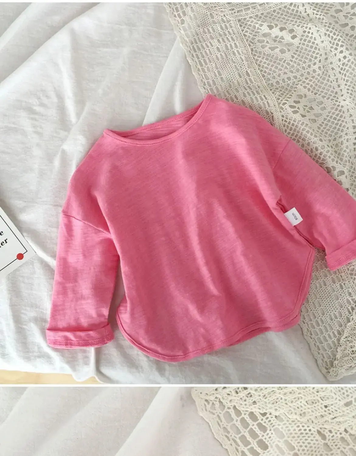 Pink Cotton Round Neck T-Shirt for Kids — feature 6