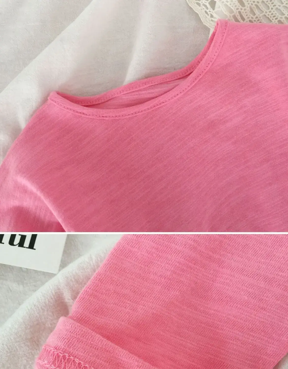 Pink Cotton Round Neck T-Shirt for Kids — feature 7