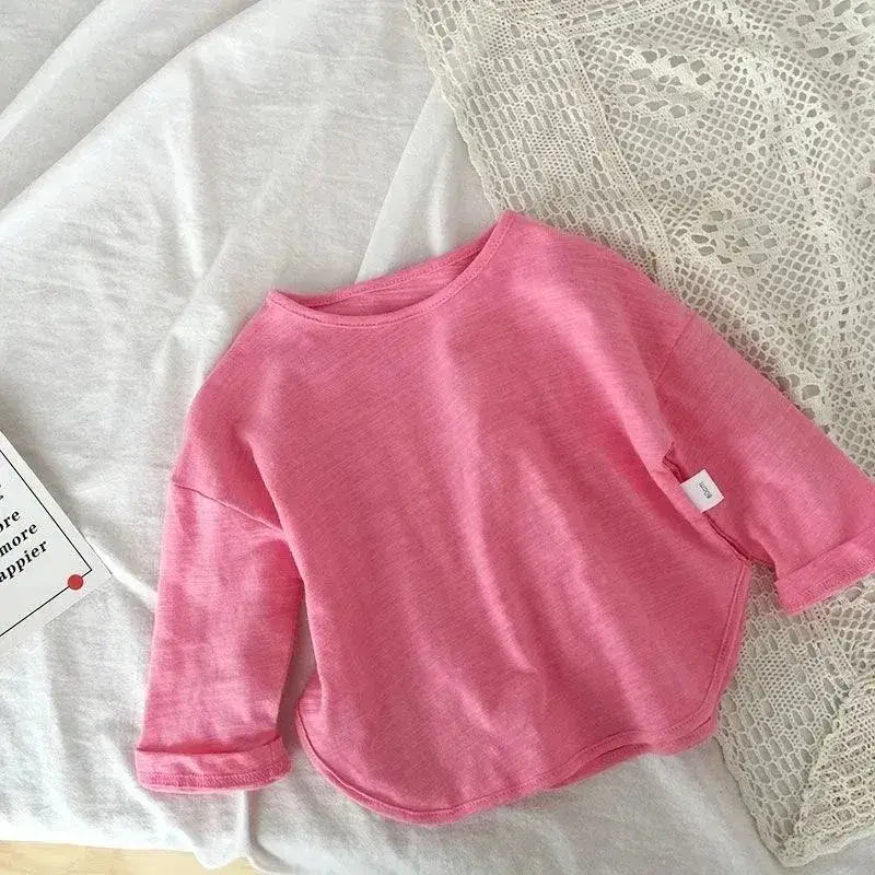 Pink Cotton Round Neck T-Shirt for Kids