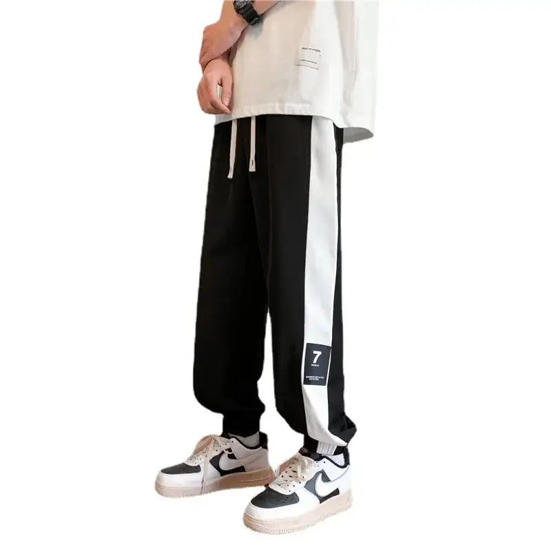 Men Summer Harem Pants White Beige Oversize Casual