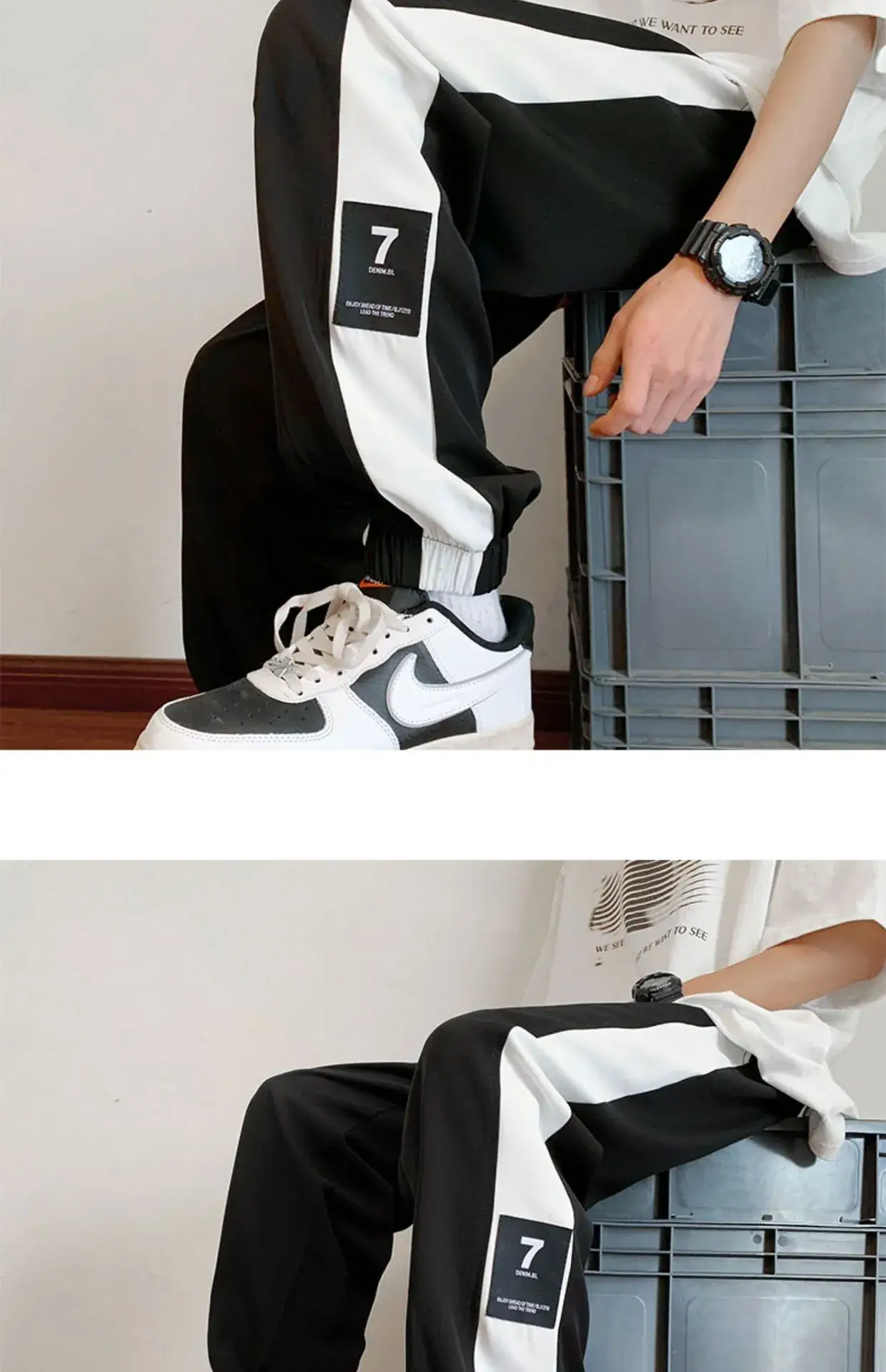 Men Summer Harem Pants White Beige Oversize Casual — feature 13