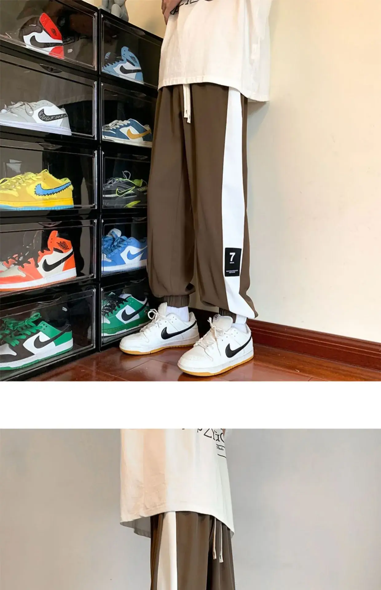 Men Summer Harem Pants White Beige Oversize Casual — feature 15