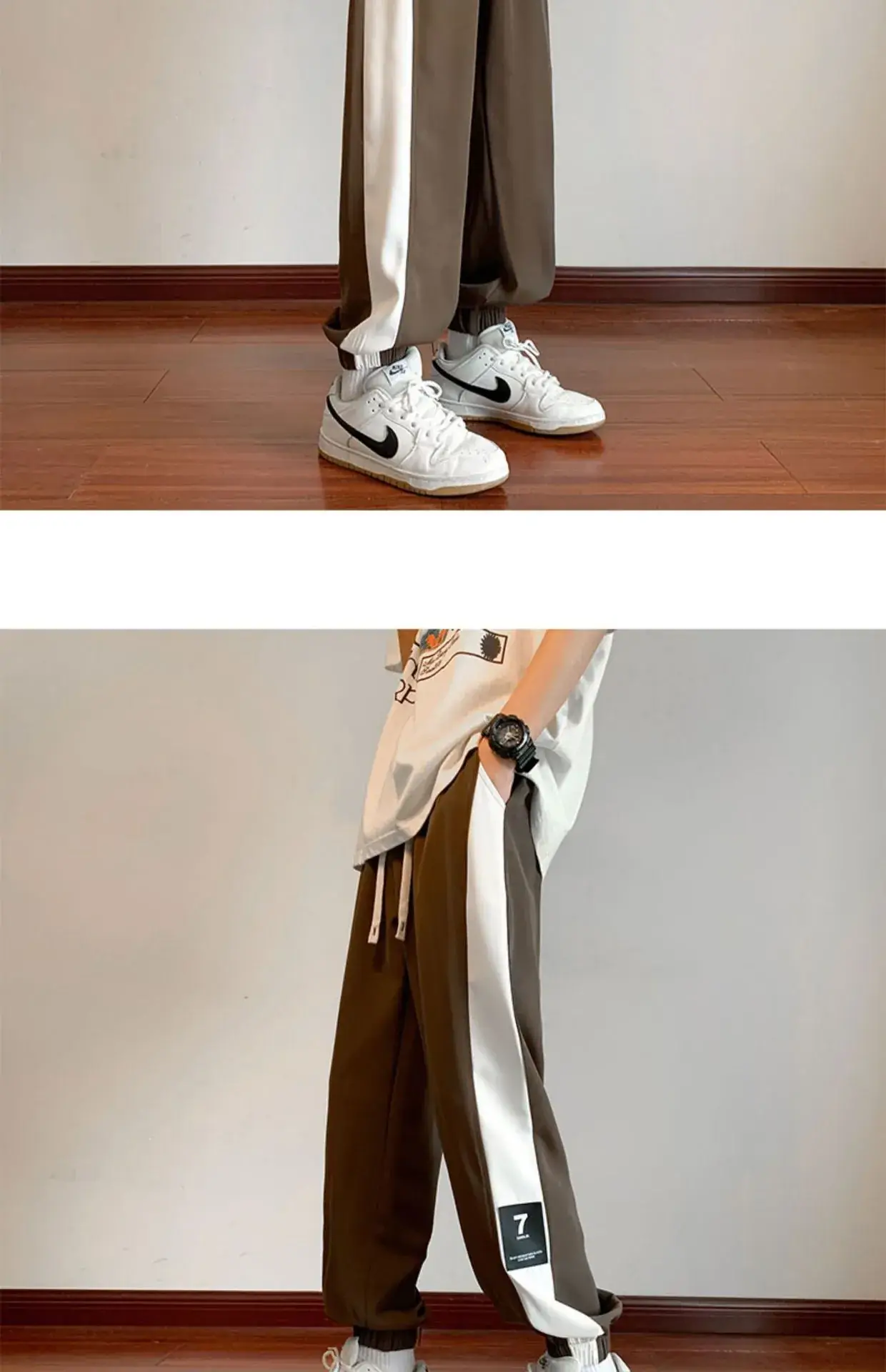Men Summer Harem Pants White Beige Oversize Casual — feature 16