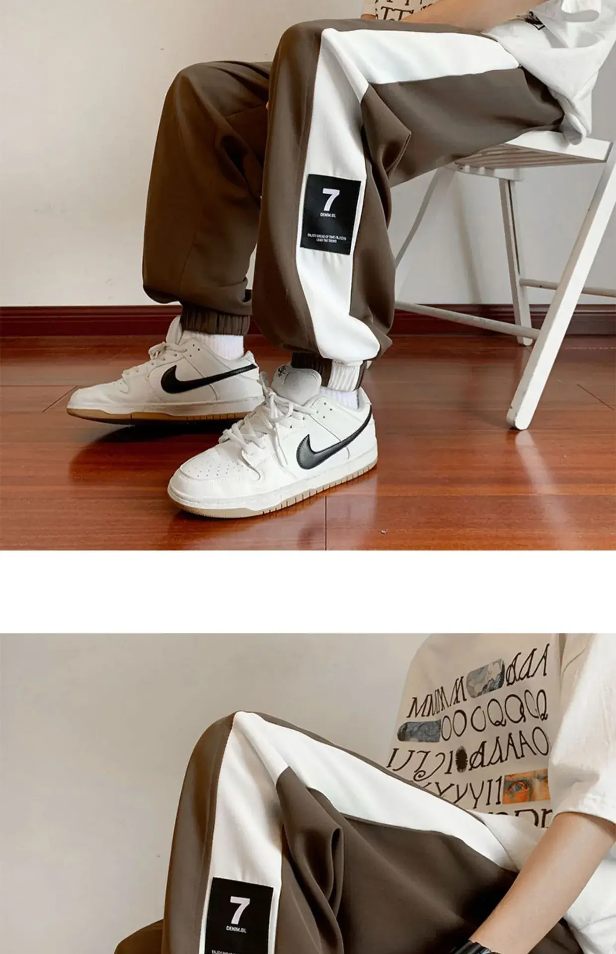 Men Summer Harem Pants White Beige Oversize Casual — feature 18