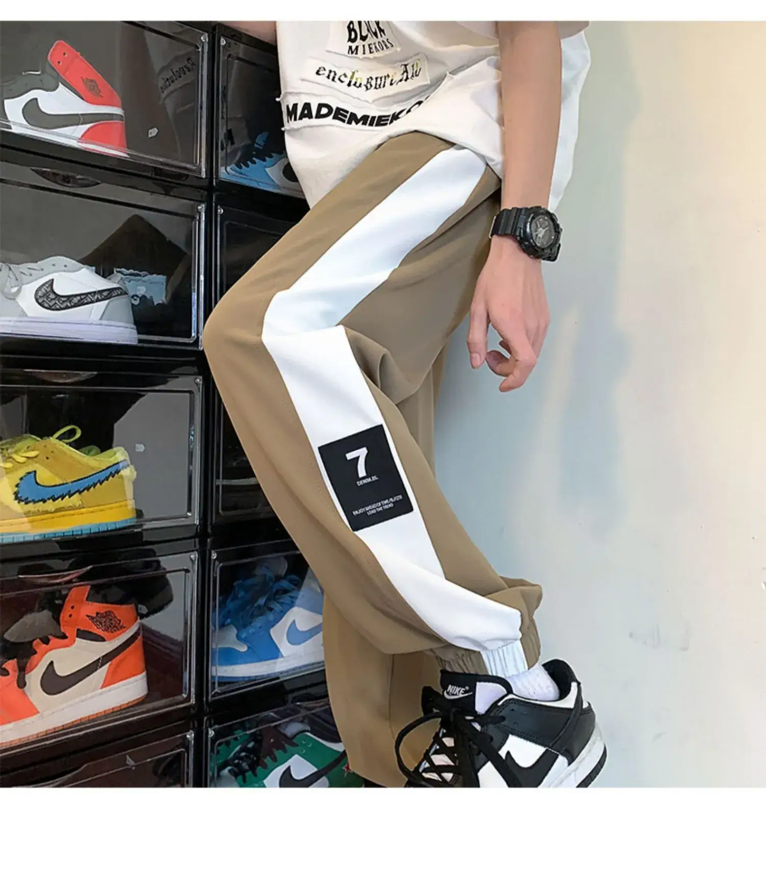 Men Summer Harem Pants White Beige Oversize Casual — feature 4