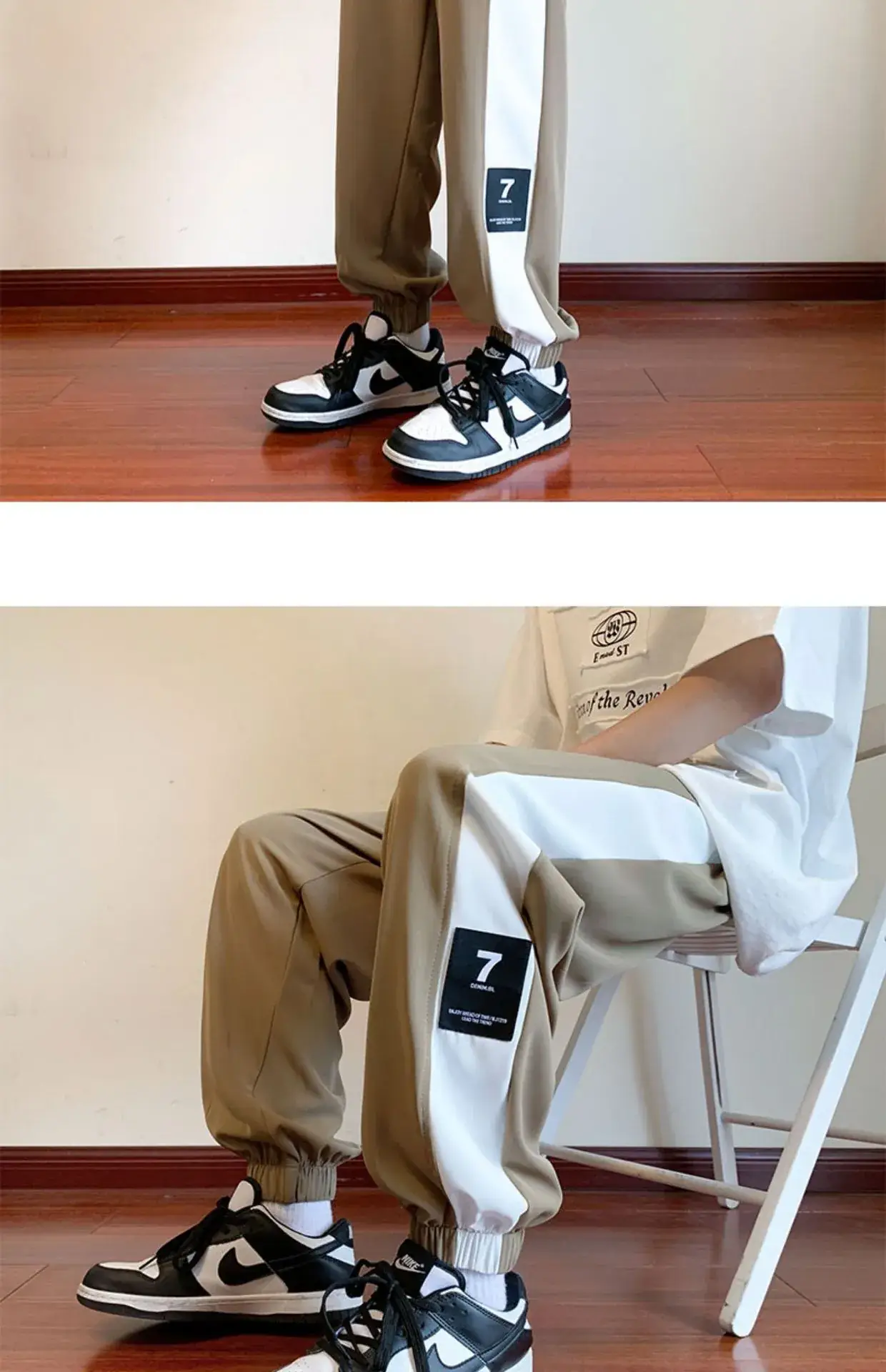 Men Summer Harem Pants White Beige Oversize Casual — feature 6