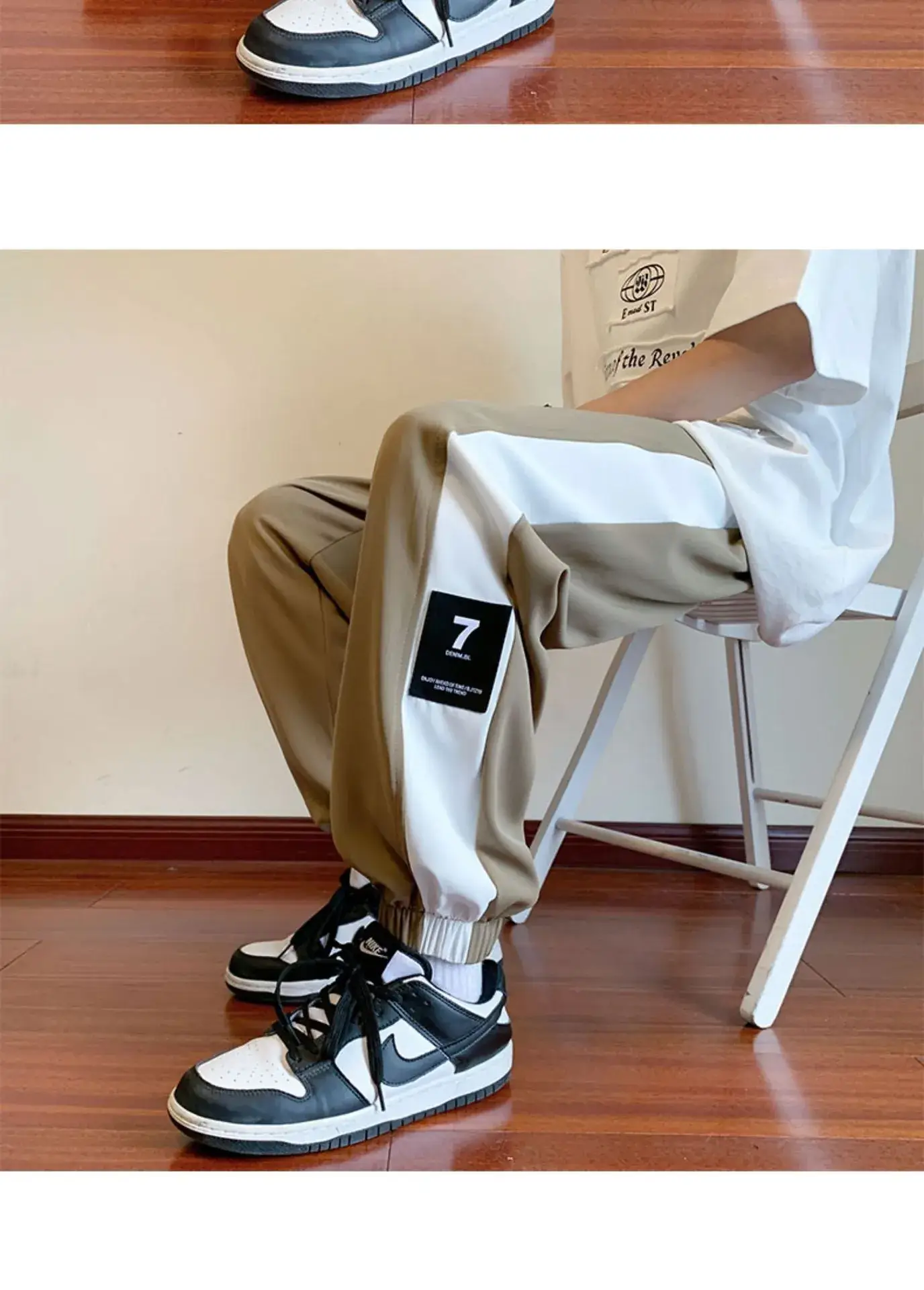 Men Summer Harem Pants White Beige Oversize Casual — feature 7