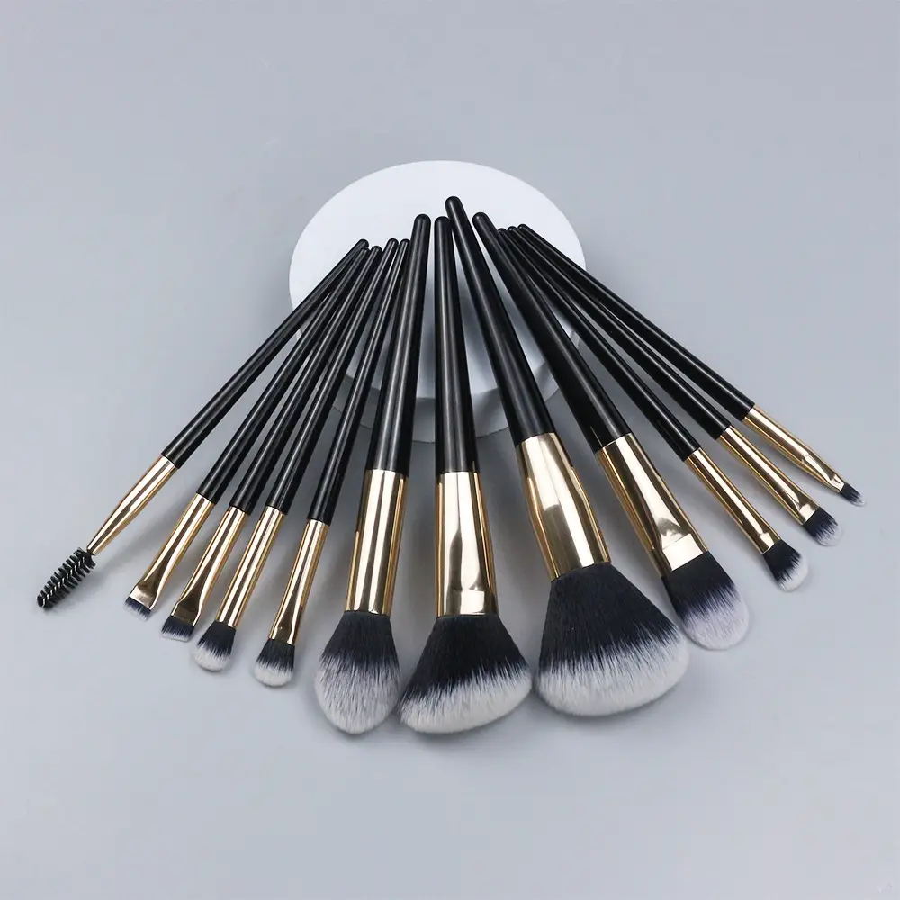 12-piece Black Gold Makeup Brushes Set - Image 5