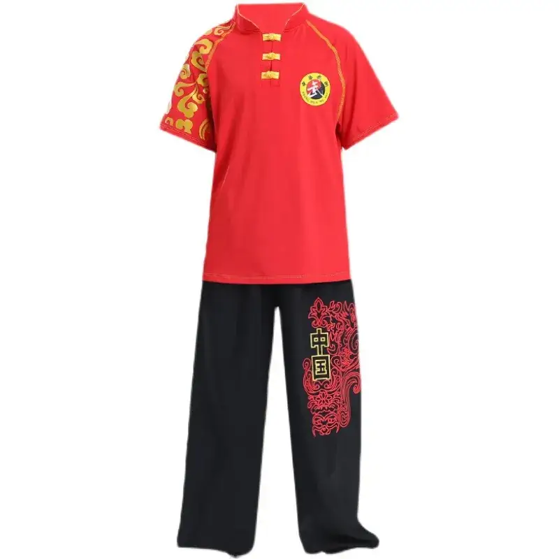 Children's Red Wushu Training Suit for Boys - Image 9