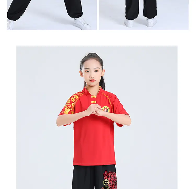 Children's Red Wushu Training Suit for Boys — feature 13