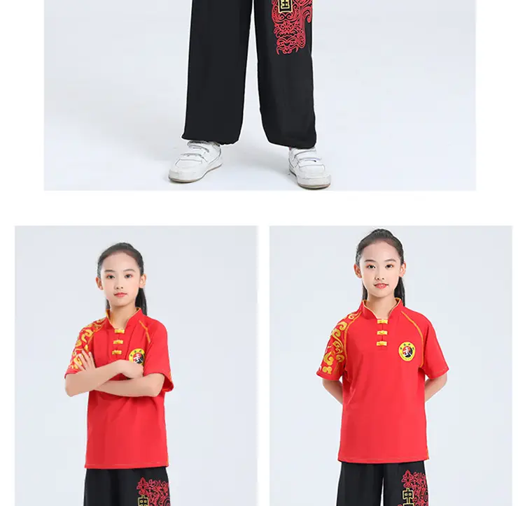 Children's Red Wushu Training Suit for Boys — feature 14