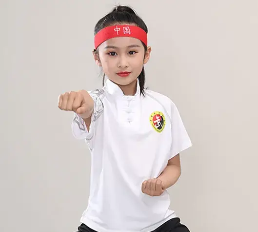 Children's Red Wushu Training Suit for Boys - Image 3